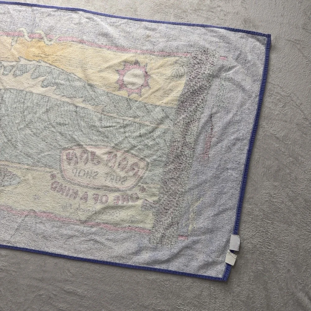 Vintage Ron John Surf Shop Beach Towel 90s Blanket Cocoa Beach Cotton 54
